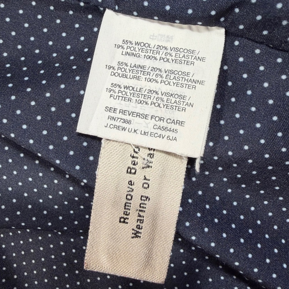 J. Crew Black Blazer Women's Size 14 Shawl Collar Single Button Wool Blend - Picture 7 of 11